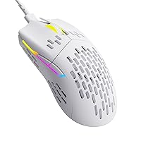 Keychron M1 Wired Gaming Mouse PMW3389 Sensor 16,000 DPI, 68g Ultra-Lightweight, On-Board Memory, RGB Backlit, PC/Mac (White)