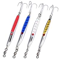 Tbest Fishing Lures Sequins Bait Metal Bass Hard Spoon Bait Jig Lure Artificial Hook (Red 56g)
