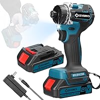 21V Electric Drill 21V Cordless Electric Drill Brushless Motor 2 Speeds Control Modes Forward and Reverse Rotation Direction Adjustment 20 Gears of Torques Adjustable Holes Drilling Machine wi.