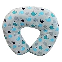 Nursing Pillow and Positioner, Hypoallergenic Breastfeeding or Bottle Feeding, Perfect for Bonding with Baby, Machine Washable, Whale