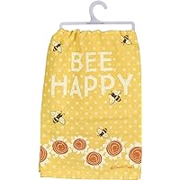 Primitives by Kathy 38310 Charming Kitchen Dish Towel, Bee Happy- Yellow