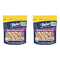Chef's Naturals Unsalted Sliced Almonds 24oz (Pack of 2), Raw Nuts Perfect for Cooking, Baking & Snacking, Vegan Protein, Keto Snack, Gluten Free