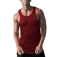 Workout Tank Tops for Men Summer Casual Slim Fit Cotton Sleeveless Stringer Gym Muscle Shirt Bodybuilding Fitness Tee