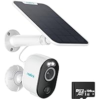 REOLINK 5MP Solar Security Camera Outdoor, Solar Security Camera Outdoor Includes Solar Panel & SD Card (128GB), 2.4/5GHz WiFi, Color Night Vision, No Hub Needed, Rechargeable Battery Powered