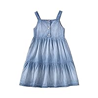 Toddler Girls Sleeveless Solid Denim Beach Dress Dance Party Princess Dresses Clothes Party Dresses for Infants