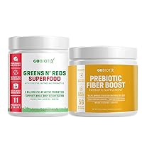 GOBIOTIX Bundle Prebiotic Fiber Supplement + Super Greens Powder N' Super Reds Powder