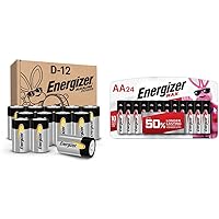 Energizer Alkaline Batteries Bundle with AA and D Batteries (36 Count)