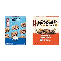 Clif Bar Minis Chocolate Chip Snack Bars 20 Pack Bundle with CLIF Nut Butter Chocolate Peanut Butter Filled Energy Bars 5 Pack