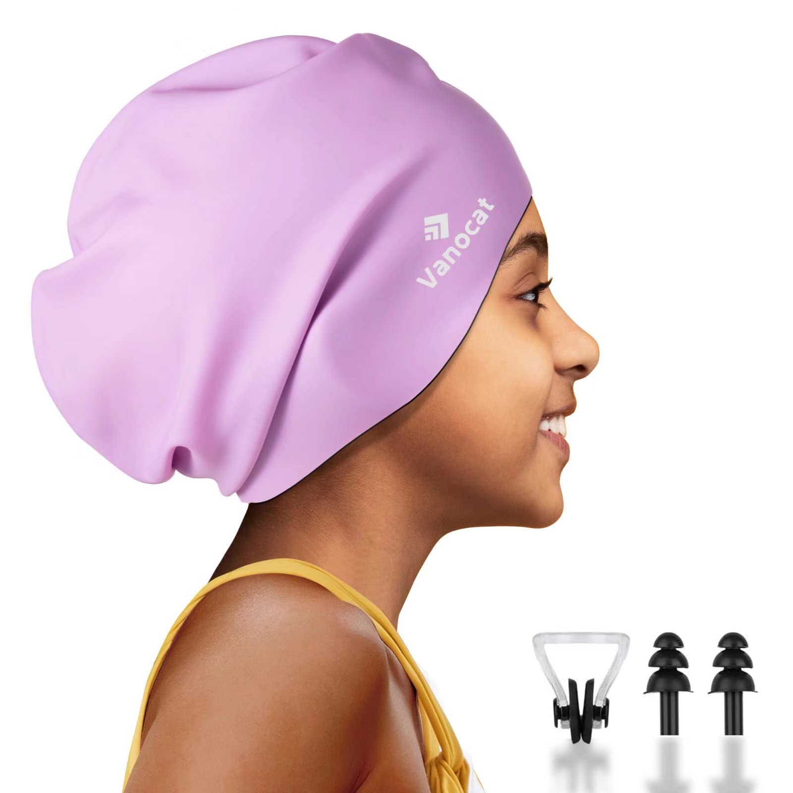 Mua Kids Extra Large Swim Cap for Long Hair, Waterproof Silicone Swimming  Caps for Boys Girls Children Youth Teen, Large Swim Hat for Long Thick  Curly Hair & Dreadlocks Braids Weaves Afro