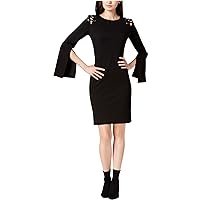 Womens Laced Shoulder Bodycon Dress, Black, XX-Small