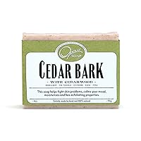 Cedar Bark Soap for MEN and WOMEN Natural Exfoliating - FOREST FRESH SCENT - 4oz (112g) Made w/Essential Oils Cedarwood, Pine, Bergamot, Sage, Fir Needle - Bar Soap
