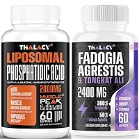 Phosphatidic Acid 2000mg with Fadogia Agrestis 1400mg and Tongkat Ali 1000mg for Maximum Strength, Energy & Muscle Building Bundle