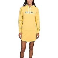 Hurley Womens Logo Hoodie Dress, Yellow, Medium