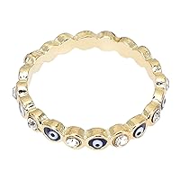 ERINGOGO Evil Eye Ring, Alloy Evil Eye Jewelry, Unisex Fashion Evil Eye Finger Ring- 1.65 x 1.65cm
