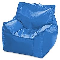 Posh Creations Bean Bag Chair Structured Comfy Seat Use for Gaming, Reading and Watching TV, Newport, Royal Blue