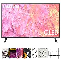 Samsung QN32Q60CA 32 Inch QLED 4K Smart TV Bundle with Premiere Movies Streaming + 19-45 inch TV Wall Mount + 6-Outlet Surge Adapter + 2X 6FT 4K HDMI 2.0 Cable (2023 Model)