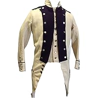 New French, 1770s, Gatinais Regiment, Revolutionary War Off white wool Tailcoat, XS-4XL