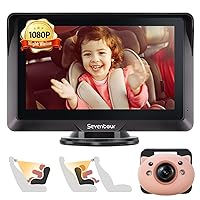 Baby Car Camera 1080P, 5 inch Baby Car Monitor Mirror for Backseat Rear Facing Infant, with Clear IR Night Vision Camera Screen, 5 Mins Easy Installation Baby Travel Safety Kit
