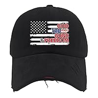 God Trump Guns and Freedom Cap Womens Cap AllBlack Running Hat Men Gifts for Mom Sun Hat