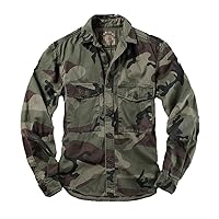 Spring Korean Style Camouflage Printed Shirts,Men Casual Loose Camouflage Tooling Shirts
