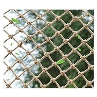 Rope Net for Birds, Child Protection Safety Net Treehouse Climbing Netting Heavy Duty Cargo Net Hemp Rope Net Grid 12cm Playground Swing Balcony Playset Railing (Colour:Yellow,Size