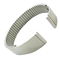 12mm Hirsch Silver Tone Stainless Steel Ladies Expansion Set of Two Watch Band