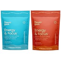 NeuroGum Energy Caffeine Gum (360 Pieces) - Sugar Free with L-theanine + Natural Caffeine + Vitamin B12 & B6 - Nootropic Energy & Focus Supplement for Women & Men - Peppermint & Cinnamon Flavor