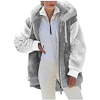 TUNUSKAT Womens Oversized Sherpa Hoodies Fuzzy Fleece Hooded Sweatshirt Winter Cozy Warm Pullover Fluffy Outwear with Pockets