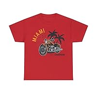 Funny T-Shirt Heavy Cotton Miami Choppers Sarcastic Beach Ride Sand Chopper Two-Wheeled Motorcycle Beach Tour for Unisex