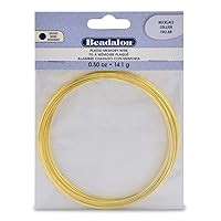 Beadalon Carbon Steel Memory Wire, Round, Necklace, Gold Color, 0.5 oz, Approx. 18 coils