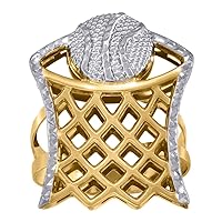 10k Two tone Gold Mens Basketball Sports Ring Jewelry Gifts for Men