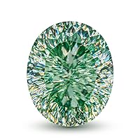 Loose Moissanite 4 Carat, Green Color Diamond, VVS1 Clarity, Oval Angel Cut Brilliant Gemstone for Making Engagement/Wedding/Ring/Jewelry/Pendant/Necklaces Handmade
