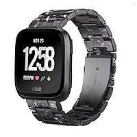 Band Replacement for Fitbit Versa/Versa 2 Smart Watch/Special/Lite Edition, Fashion Resin Wristbands Women Men Replacement Bracelet Metal Stainless Steel Rose Gold Buckle