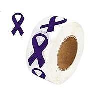Large Purple Ribbon Shaped Stickers for Alzheimer’s, Epilepsy, Pancreatic Cancer, Domestic Violence, Lupus, Crohn’s Disease, Awareness Campaigns, Memorial’s, Support Groups and Fundraisers