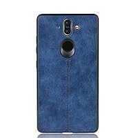 Compatible with Nokia 8 Sirocco Case TPU Soft Back Cover Phone Protective Shell Anti Slip Scratch Resistant Bumper Back Shell Frosted Leather case (Blue)
