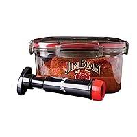Jim Beam Vacuum Seal Marinade Box, Air Sealed Pump, Removes air from the Marinade Box, Speedy Marination Process, Barbecue and Grilling Marinator, Perfect Marination of Beef, Chicken and Fish
