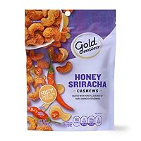 Generic Gold Emblem Honey Sriracha Cashews, 8 oz Resealable Zip Bag (Pack SimplyComplete Bundle) Fiesty Sweet Fiery Flavor