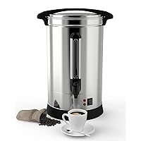 120 Cups-18L Commercial Coffee Urn, Fast Brew Stainless Hot Water Dispenser, Coffee Dispenser Electric, Hot Water Urn for Catering, Meeting, Party,Silver