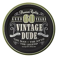 Creative Converting 8 Count Vintage Dude 60th Birthday Round Dessert Plates