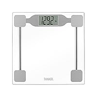 Thinner by Conair Scale for Body Weight, Digital Bathroom Scale in Clear Tempered Glass