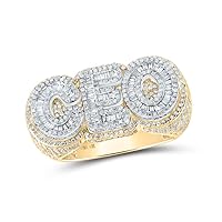 The Diamond Deal 14kt Two-tone Gold Mens Baguette Diamond CEO Band Ring 2 Cttw
