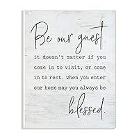 Stupell Industries Be Our Guest Home Family Inspirational Word On Wood Texture Design Wall Plaque, 10 x 15, Multi-Color