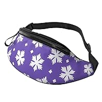 Snowflake Print Patterns Fanny Pack For Women And Men Fashion Waist Bag With Adjustable Strap For Hiking Running Cycling