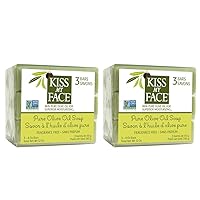 Kiss My Face Naked Pure Bar Soap, Olive Oil, 3 Count, 6 Bars Total
