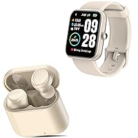 TOZO T6 Wireless Earbuds Bluetooth 5.3 Headphones Champagne New Upgraded S2 44mm Smart Watch Champagne