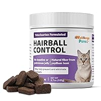 Natural Hairball Control Chews for Cats – Hairball Remedy & Aid with Omega 3 6 Fatty Acids, Zinc, Biotin, Cranberry, and Fiber. Promotes Skin & Coat, Digestive, Urinary Health. 70ct