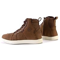 Milwaukee Leather MBM9113 Men's Brown Wateproof Leather Motorcycle Reinforced Casual Riding Shoes w/Ankle Support