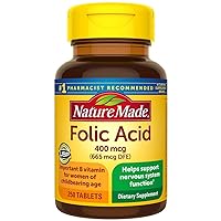 Nature Made Folic Acid 400 mcg 250 Count (4 Pack)