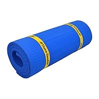 THERABAND Exercise Mat, High Density Professional Floor Mat, Extra Thick, Heavy Duty, Maximum Comfort Waterproof & Washable Mat for Yoga or Rehab, 75 Inch Long, 2 Foot Wide X 1 Inch Thick, Blue