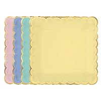 amscan Scalloped Square Party Plates, 10